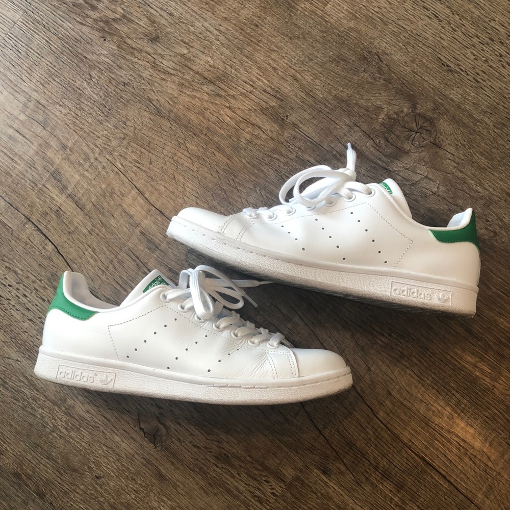 Adidas Women’s Stan Smith White Green Leather 9